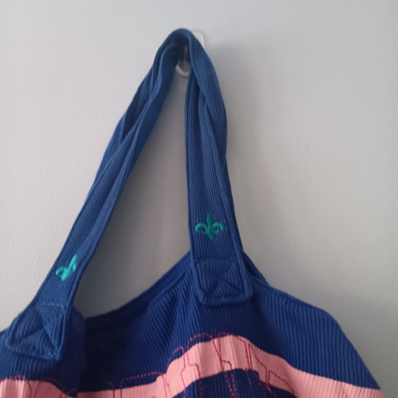 Victoria’s Secret Pink Love Pink 86 Graphic Blue Cotton Tote Bag Y2K - Picture 3 of 10